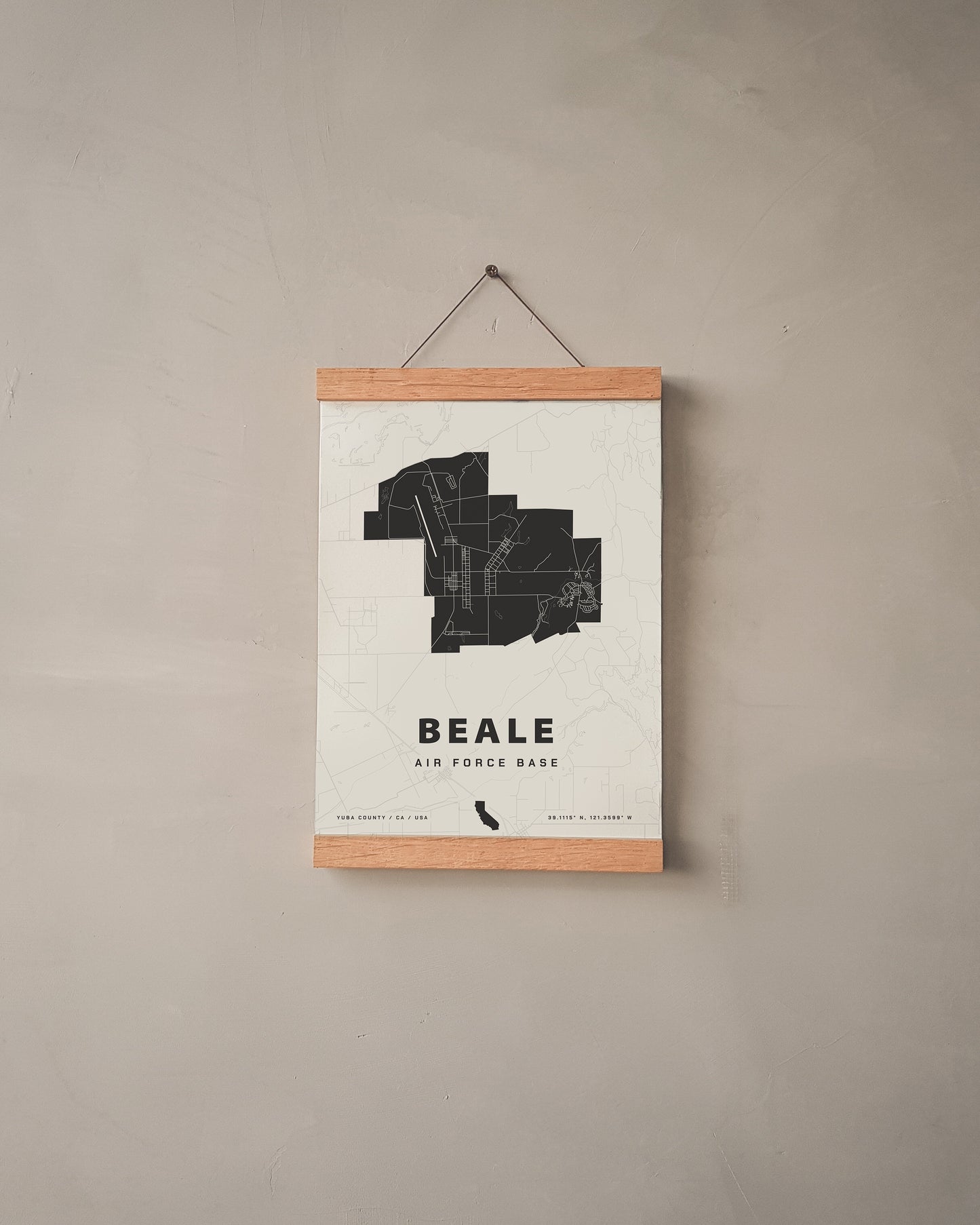 Beale Air Force Base Map Print