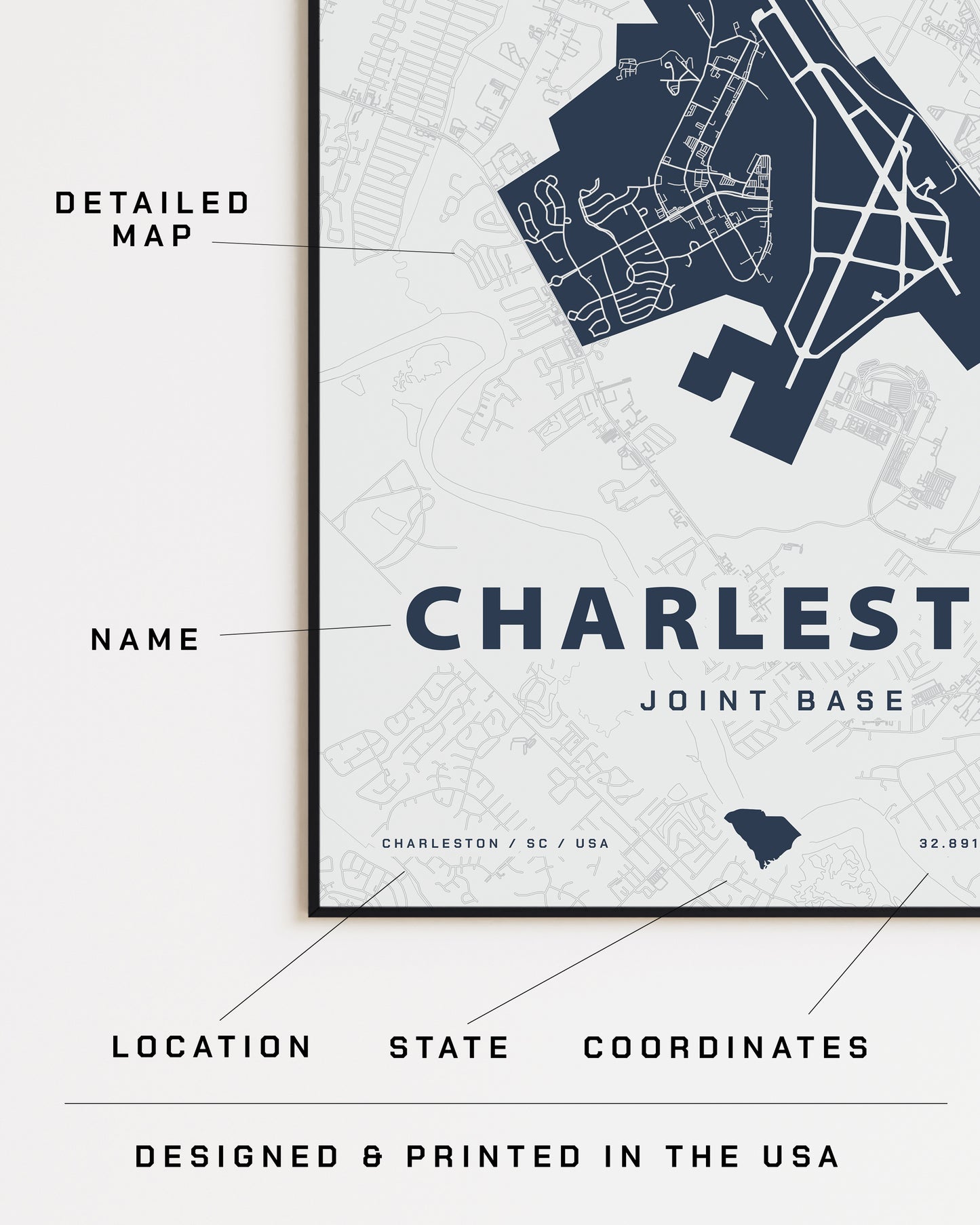 Joint Base Charleston Map Print