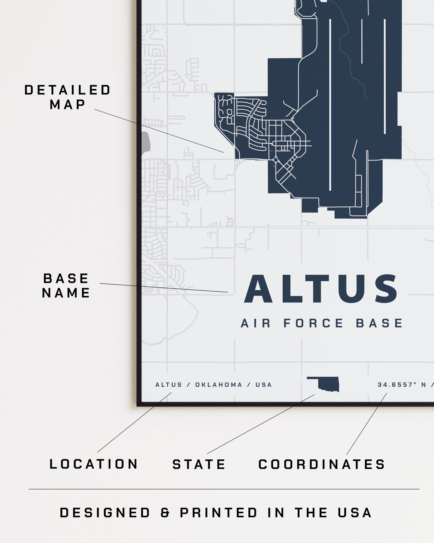 Altus Air Force Base Map Print