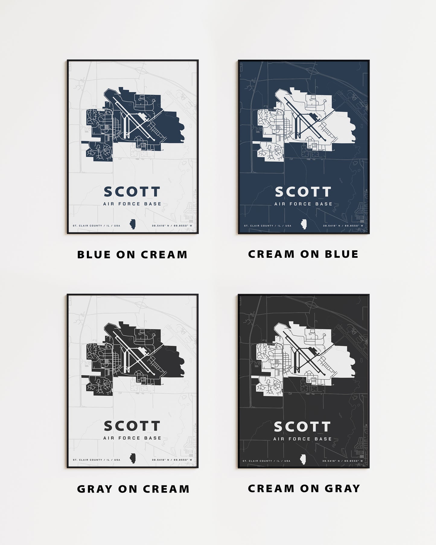 Scott Air Force Base Map Print