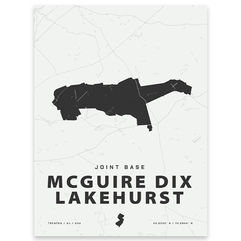 Joint Base McGuire Dix Lakehurst Map Print