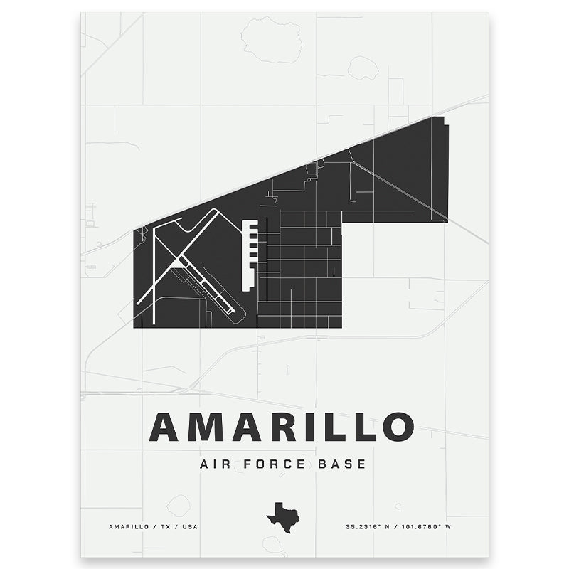Amarillo Air Force Base Map Print