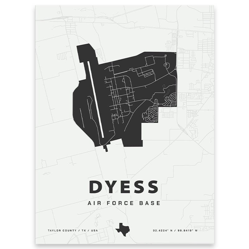 Dyess Air Force Base Map Print | Home Base Maps