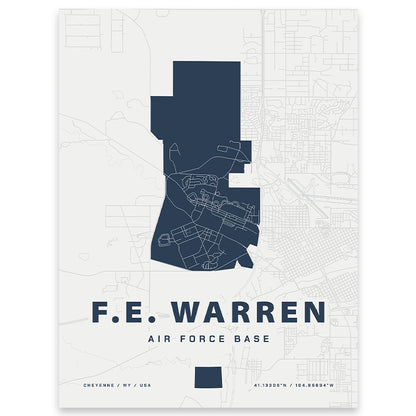 F.E. Warren Air Force Base Map Print