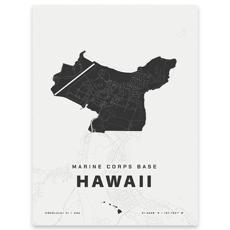Marine Corps Base Hawaii Map Print