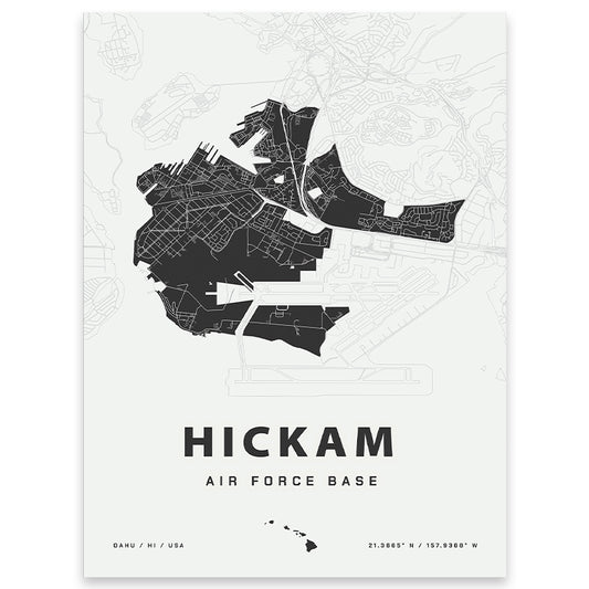 Hickam Air Force Base Map Print