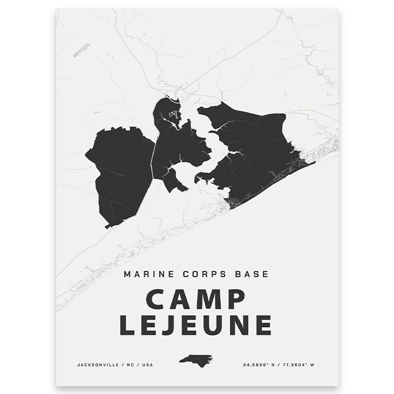 Marine Corps Base Camp Lejeune Map Print | Home Base Maps