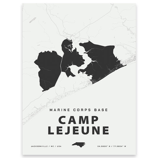 Marine Corps Base Camp Lejeune Map Print
