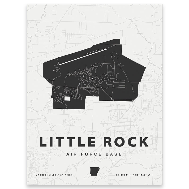 Little Rock Air Force Base Map Print | Home Base Maps