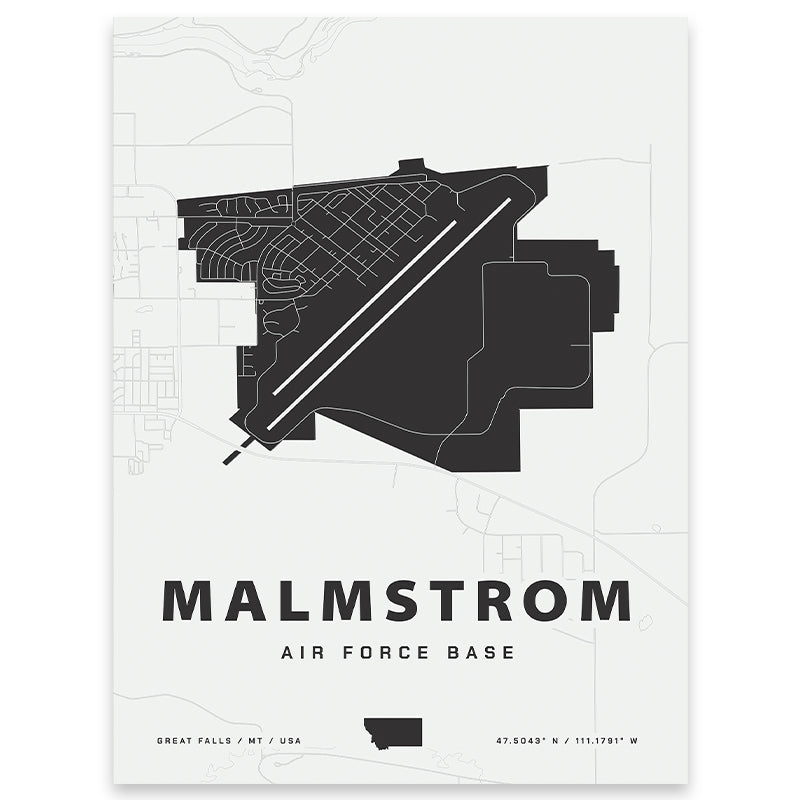 Malmstrom Air Force Base Map Print | Home Base Maps