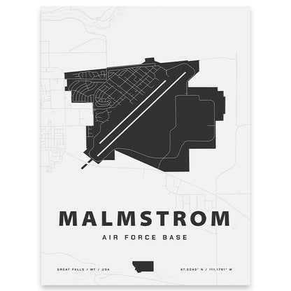 Malmstrom Air Force Base Map Print