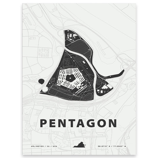 Pentagon Map Print