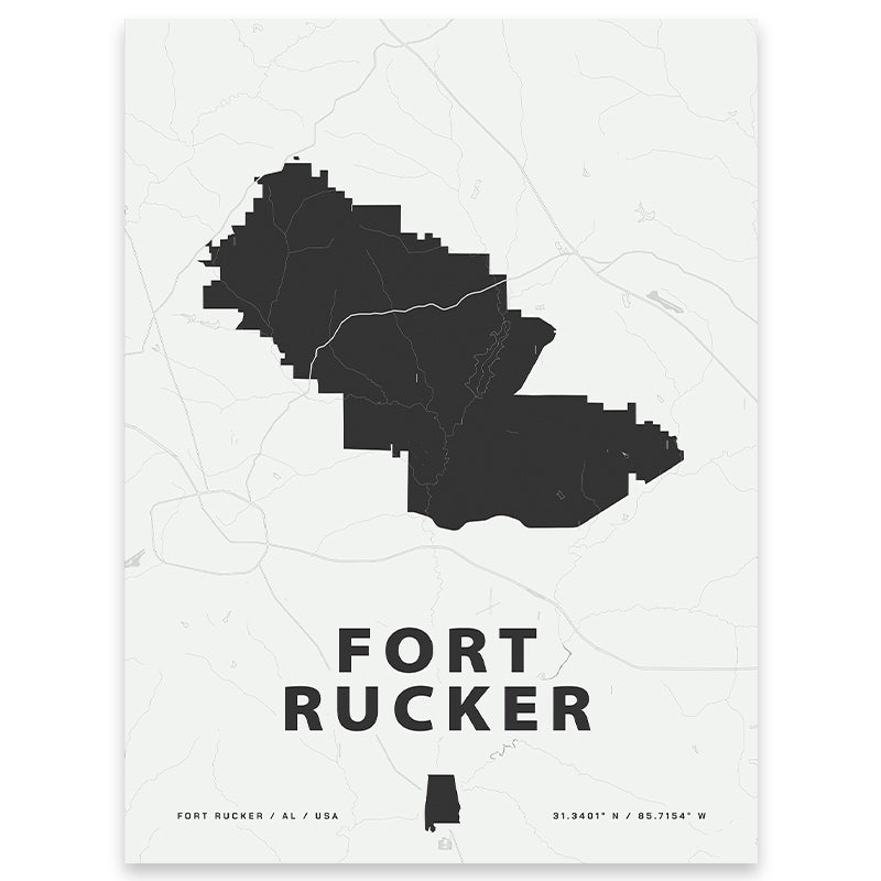 Fort Rucker Map Print | Home Base Maps