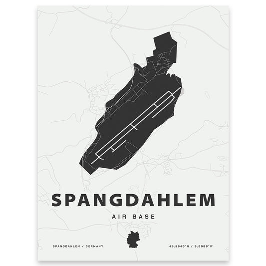 Spangdahlem Air Base Map Print