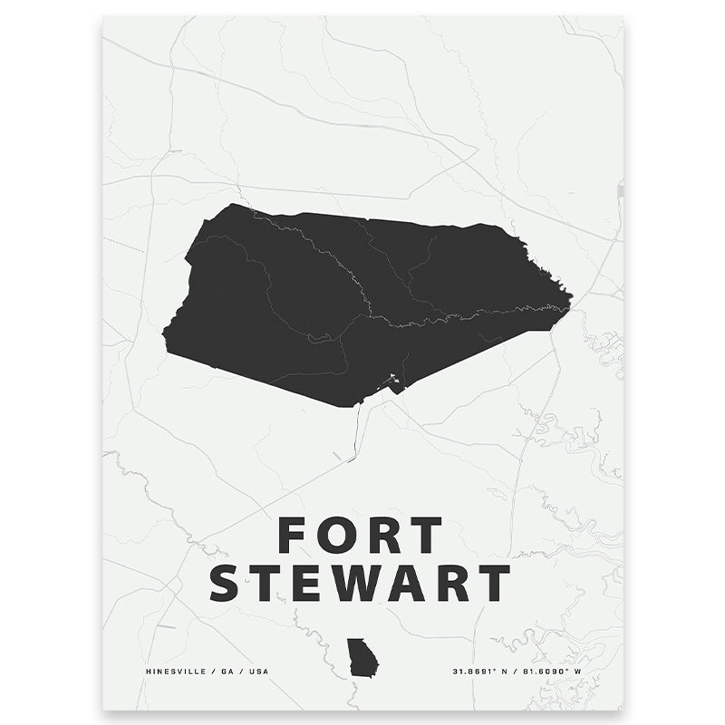 Fort Stewart Map Print | Home Base Maps