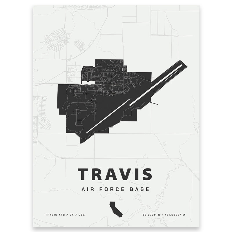 Travis Air Force Base Map Print