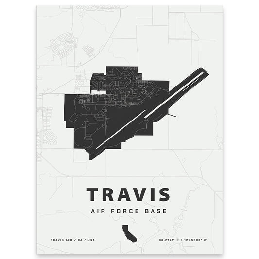 Travis Air Force Base Map Print