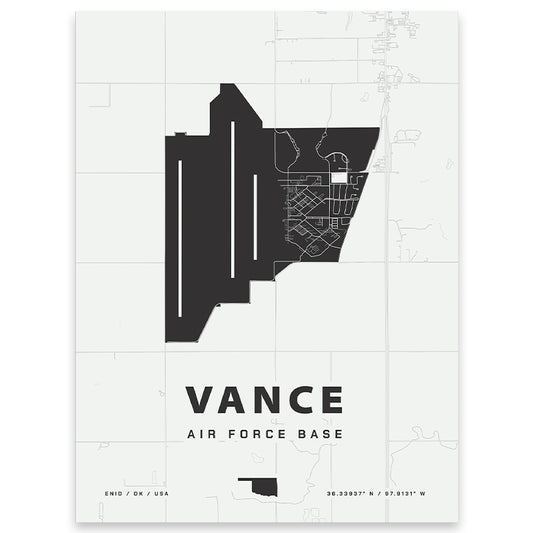 Vance Air Force Base Map Print