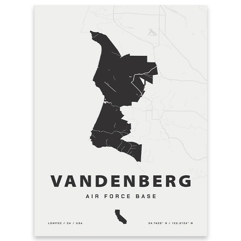 Vandenberg Air Force Base Map Print | Home Base Maps