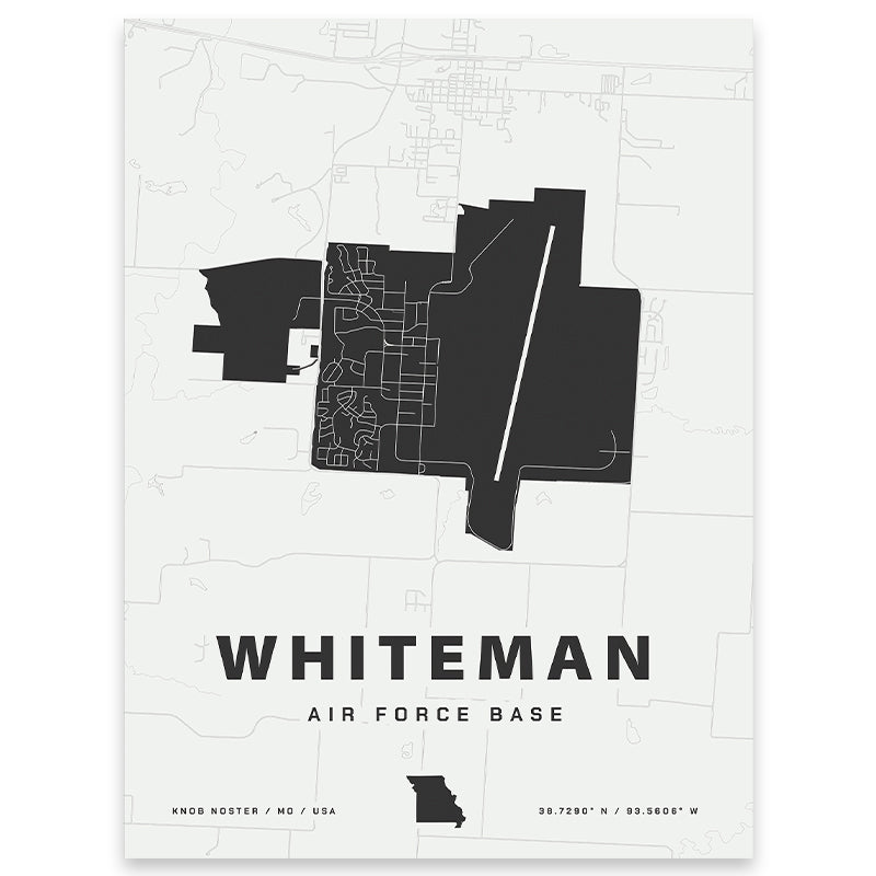 Whiteman Air Force Base Map Print