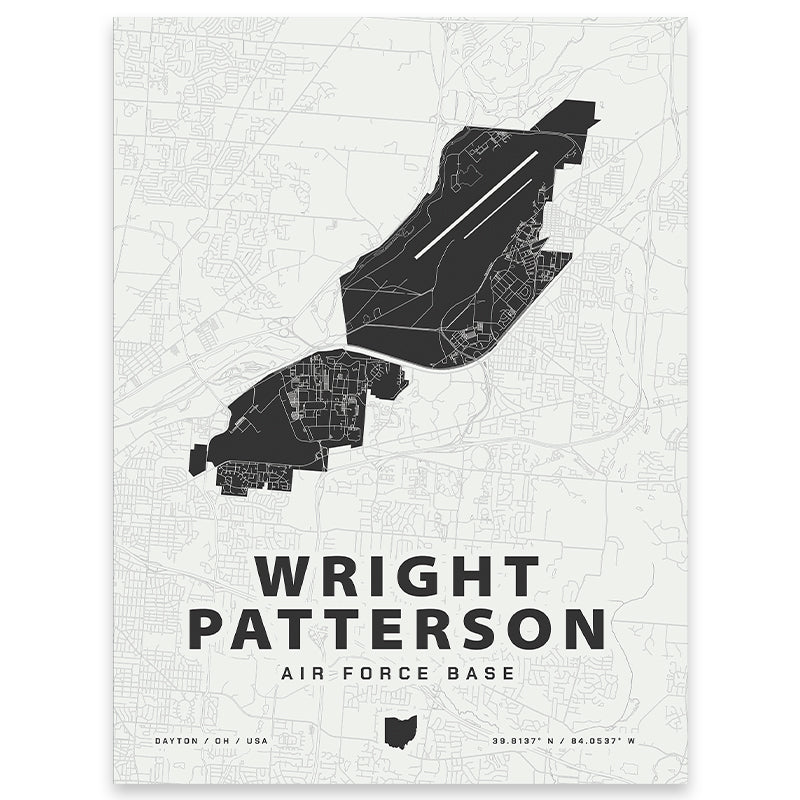 Wright Patterson Air Force Base Map Print | Home Base Maps