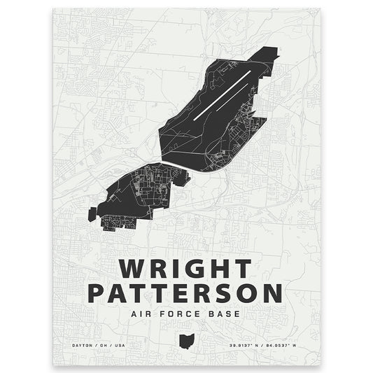 Wright Patterson Air Force Base Map Print
