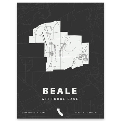 Beale Air Force Base Map Print