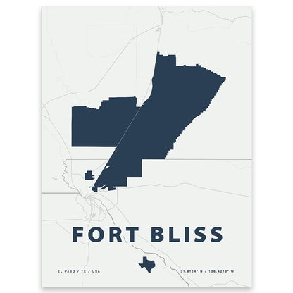 Fort Bliss Map Print