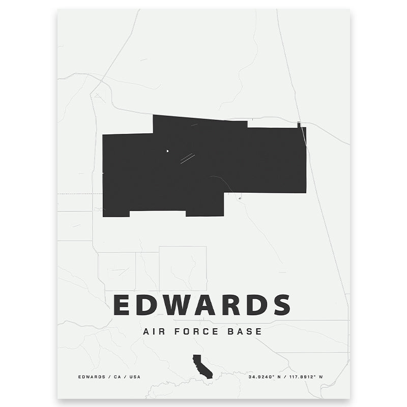 Edwards Air Force Base Map Print | Home Base Maps
