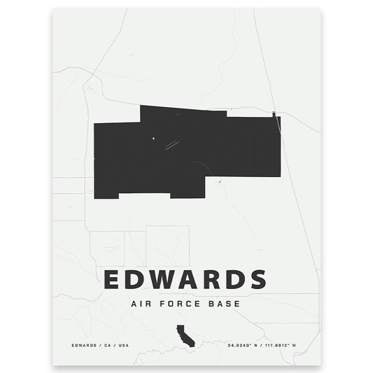 Edwards Air Force Base Map Print