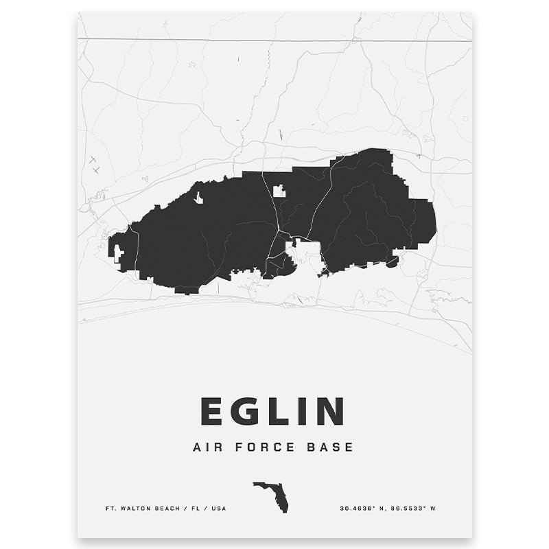 Eglin Air Force Base Map Print | Home Base Maps