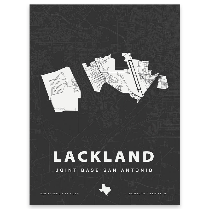 Lackland Joint Base Map Print