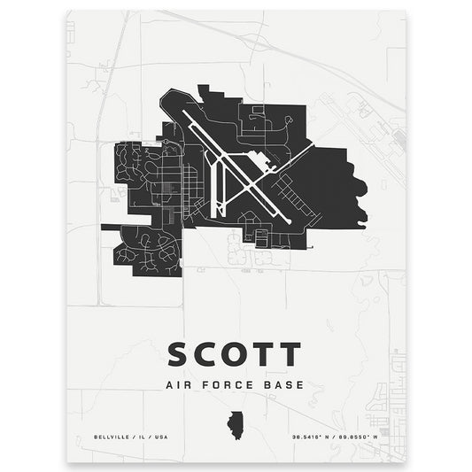 Scott Air Force Base Map Print