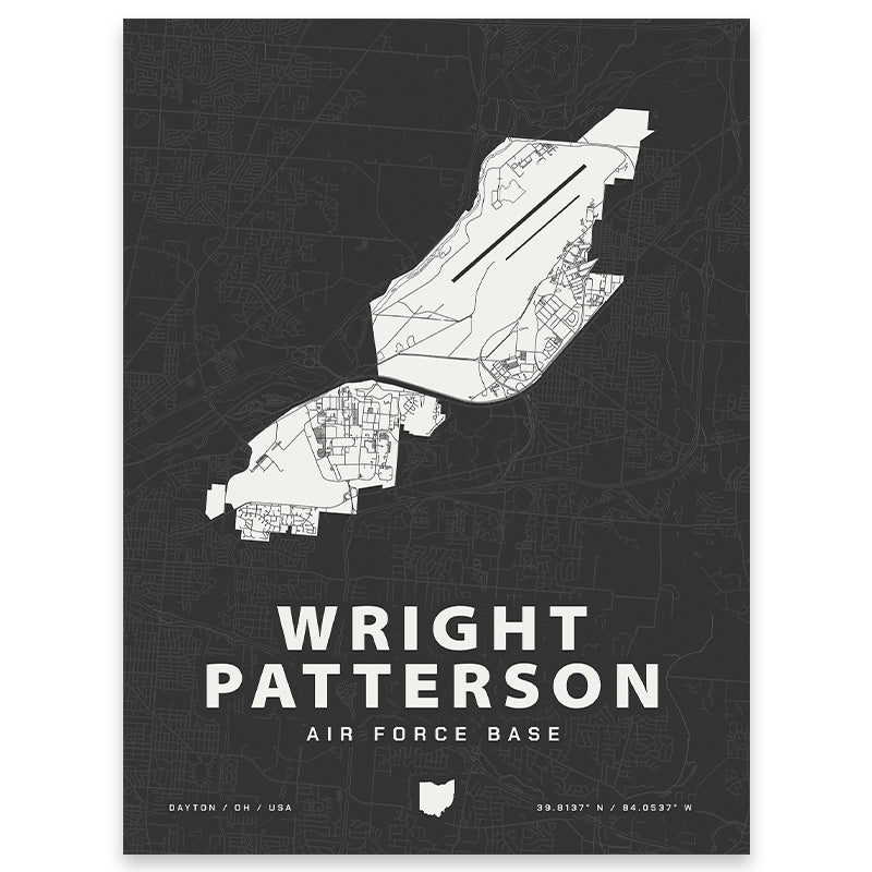Wright Patterson Air Force Base Map Print