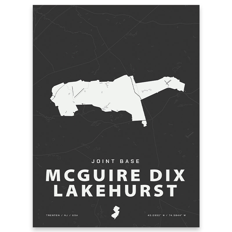 Joint Base McGuire-Dix-Lakehurst Map Print | Home Base Maps