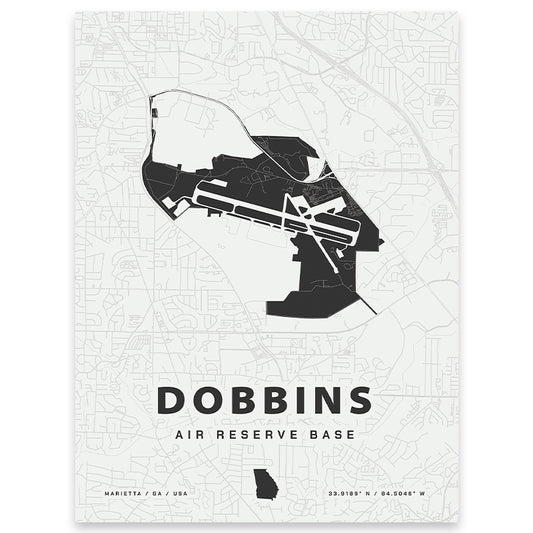 Dobbins Air Reserve Base Map Print