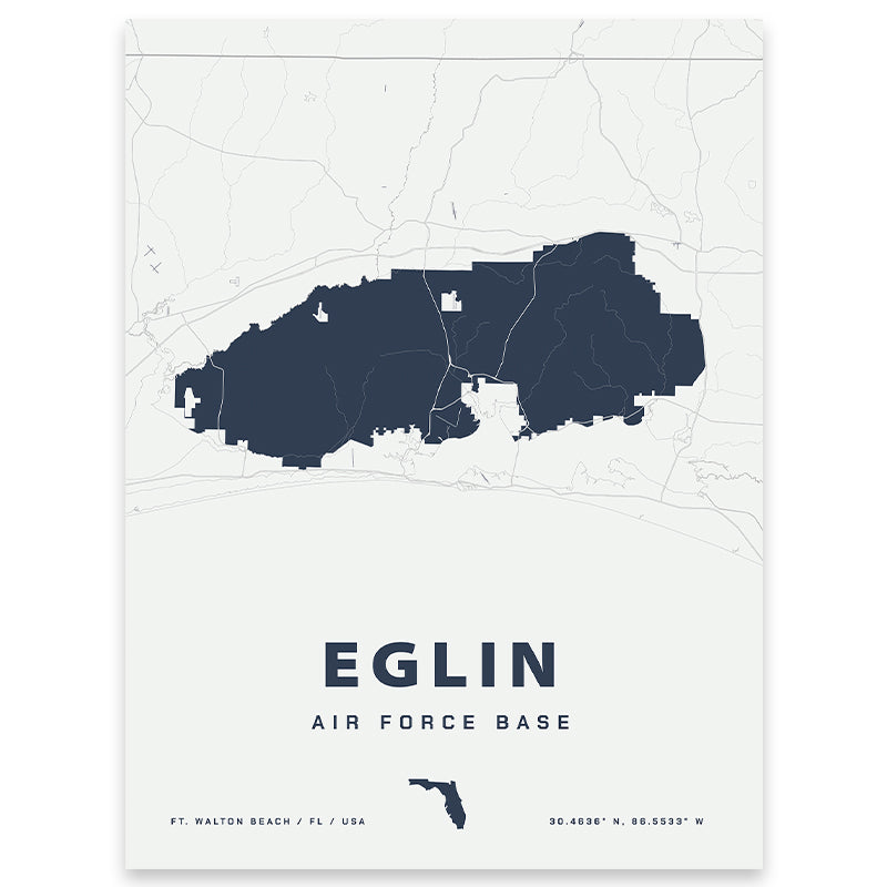 Eglin Air Force Base Map Print