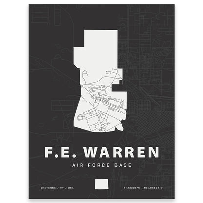 F.E. Warren Air Force Base Map Print