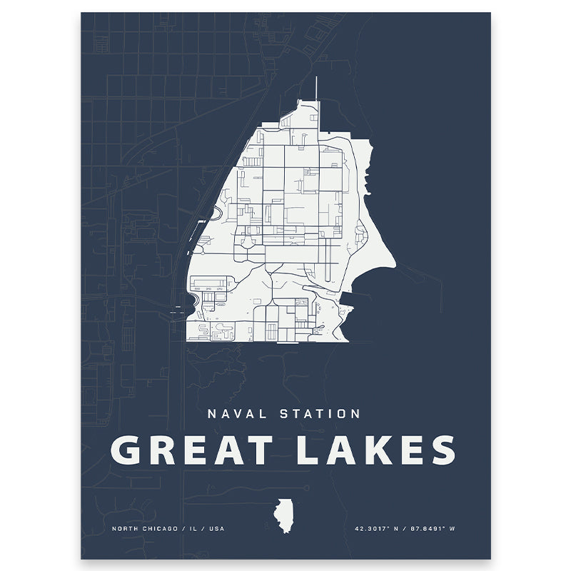 Naval Station Great Lakes Map Print