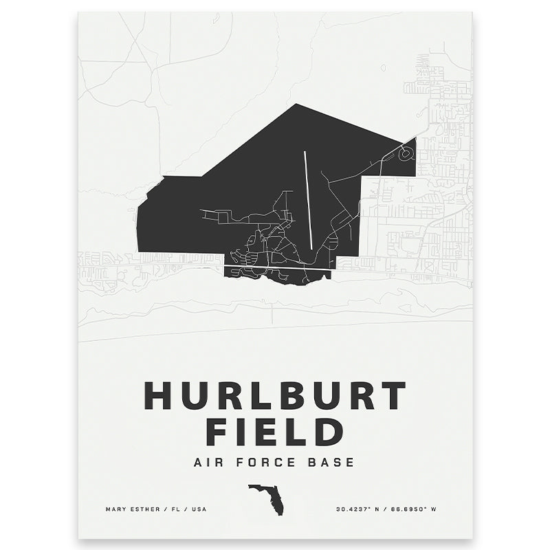 Hurlburt Field Air Force Base Map Print | Home Base Maps