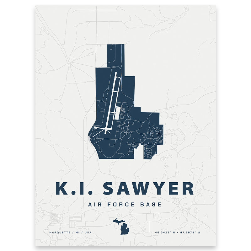 K.I. Sawyer Air Force Base Map Print