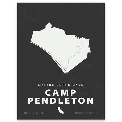 Marine Corps Base Camp Pendleton map print