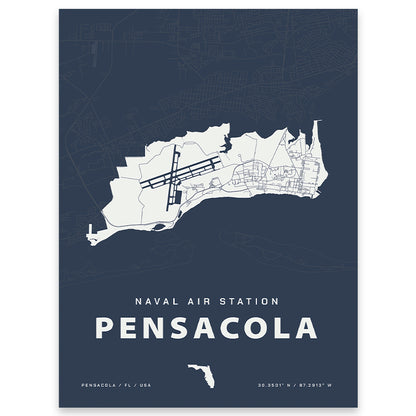 Naval Air Station Pensacola Map Print