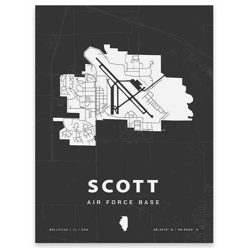 Scott Air Force Base Map Print