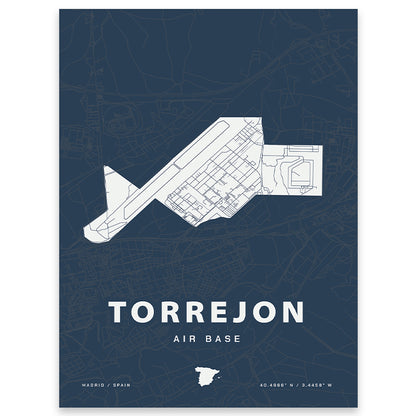 Torrejon Air Base Map Print