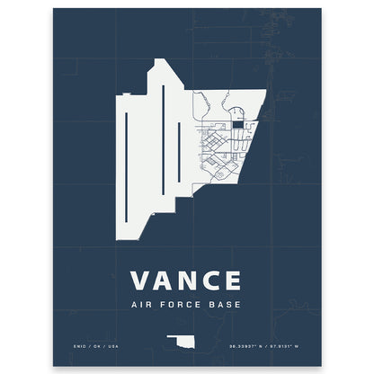 Vance Air Force Base Map Print