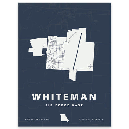 Whiteman Air Force Base Map Print