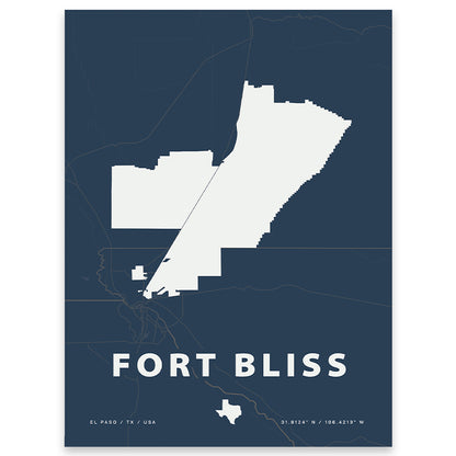 Fort Bliss Map Print