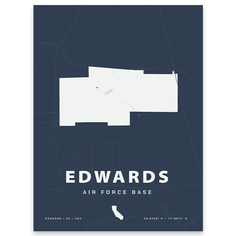 Edwards Air Force Base Map Print