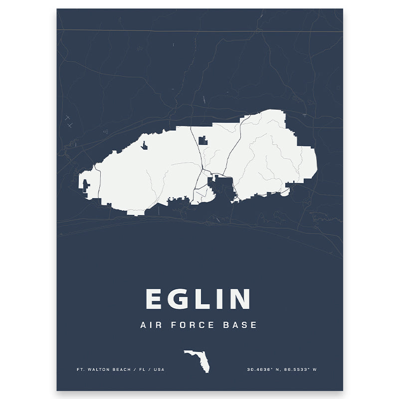 Eglin Air Force Base Map Print | Home Base Maps